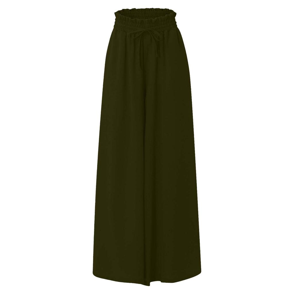 Damen Farbtrense Elastischer Bund Weiter Beinschnitt Hoher Bund Lange Culotte