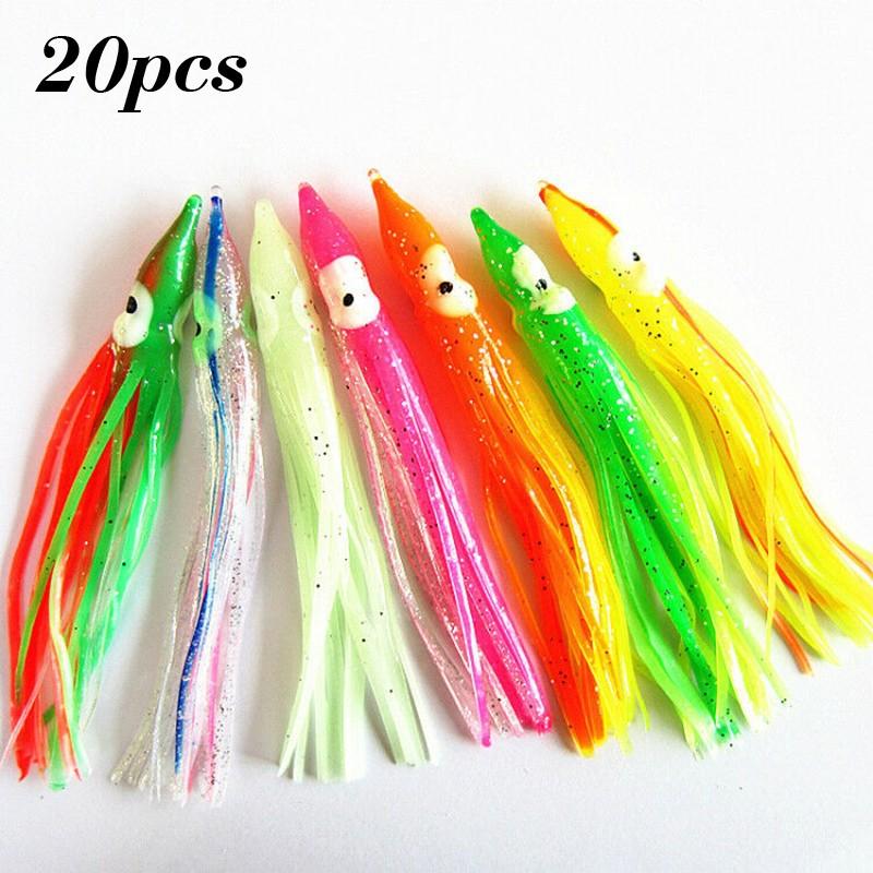 Fisherman Fishing Lures Tools Equipment Supplies 20pcs Artificial Octopus