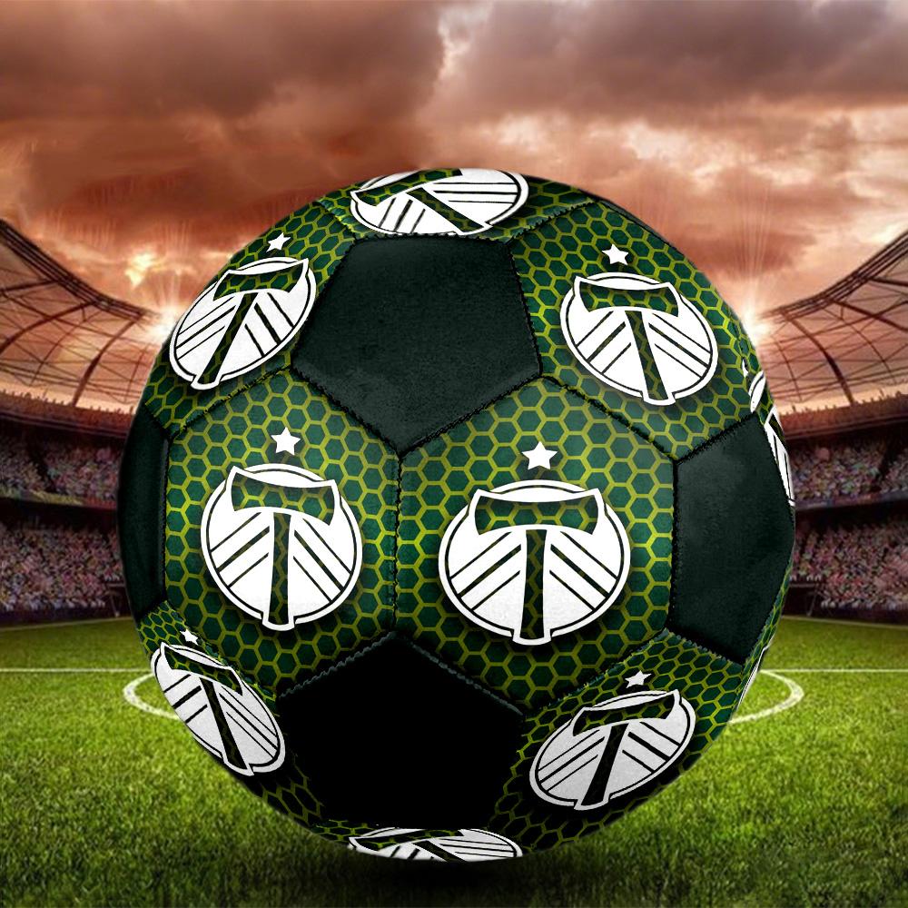 Portland Timbers Indoor Soccer Ball Colorful All Ages Size 5 Machine Stitched PVC Competition Ready Durable High-Bounce