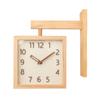 Clock Solid Wood Double-sided Wall Clock Silent Living Room Home Simple Modern Japanese Clock Wall Corner Two-sided Clocks