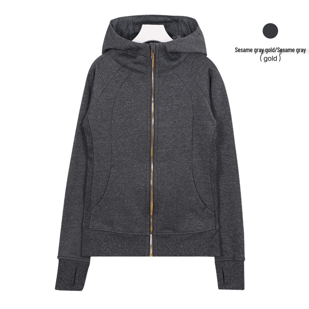 Sweat à capuche zippé intégral Lulu Original pour femme - Coupe ajustée - Veste de sport décontractée pour le yoga