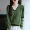 A Versatile, Elegant and Slimming V-neck Long-sleeved Cardigan Sweater for Women, A New Spring and Autumn Knitted Sweater
