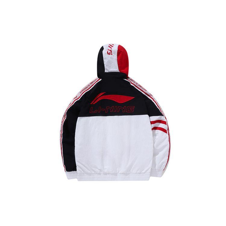 Li Ning Retro Hooded Jacket Men Outerwear White Red AFDN371-1