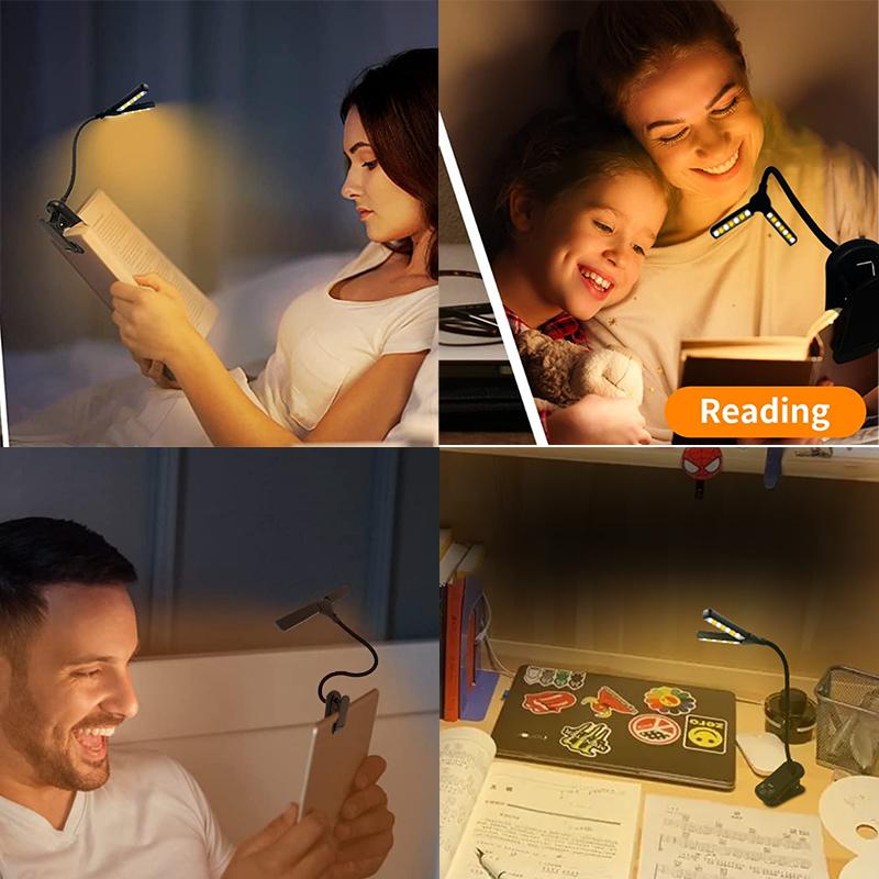 Wholesale 0.5W Led Bedside Reading Lights With Type-C Usb Rechargeable Mini Clip On Foldable Book Light For Reading In