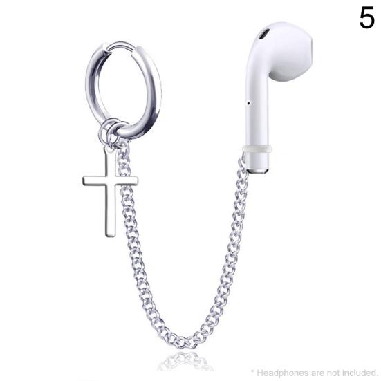 Stylish Wireless Earphones Titanium Steel Protective Chain Earrings for AirPods