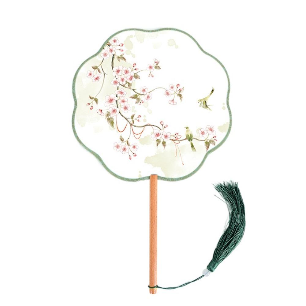 Tassels Embroidery Fan Handheld Silk Fan Ancient Chinese Style Round Fan  Home Decor
