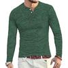 Men's Henley Long Sleeve T-Shirt Casual Workout Lightweight V Neck Slim Fit Shirts with Button