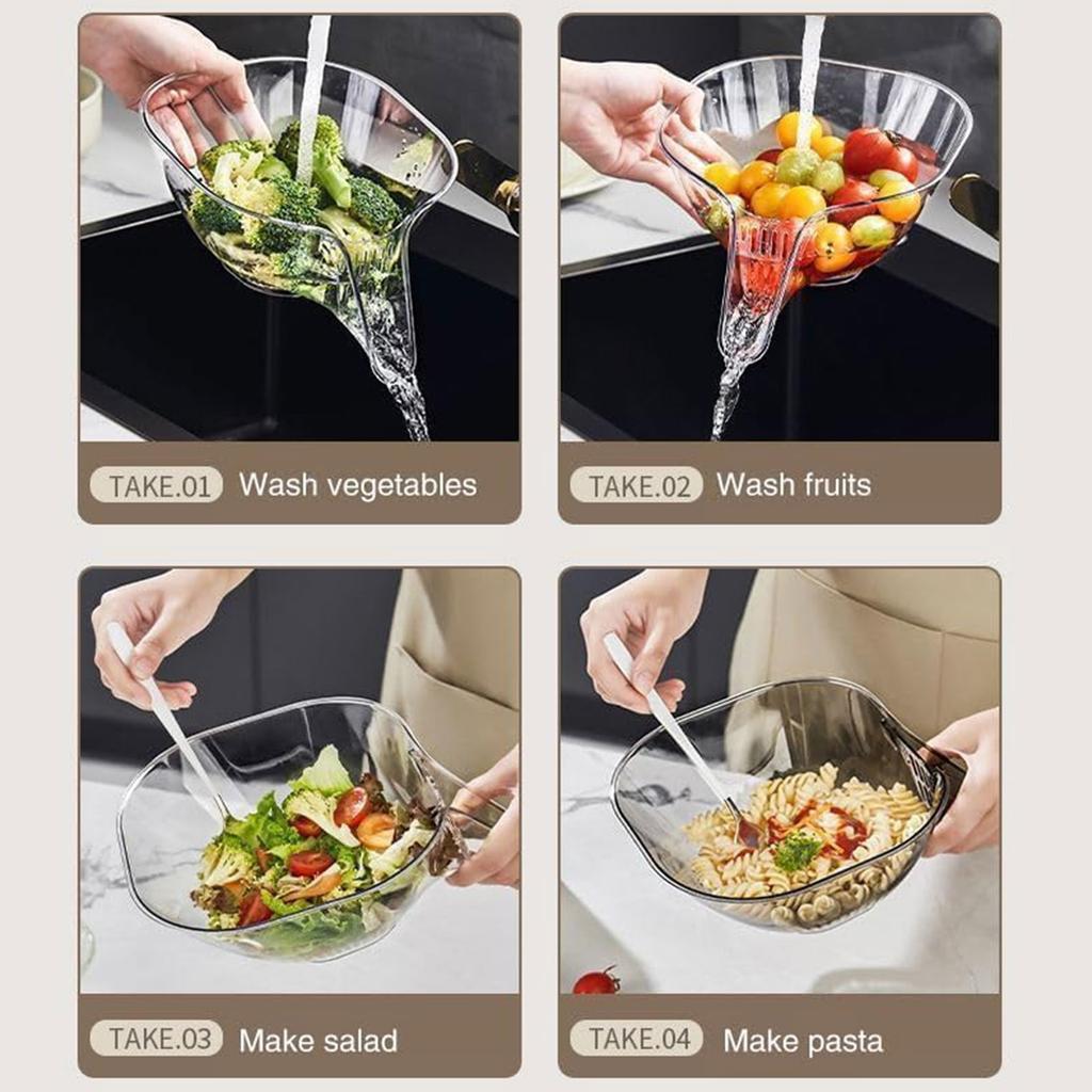 Versatile Vegetable Basket Multi-functional Draining Basket Acrylic Material Perfect for Kitchen Camping and Dining