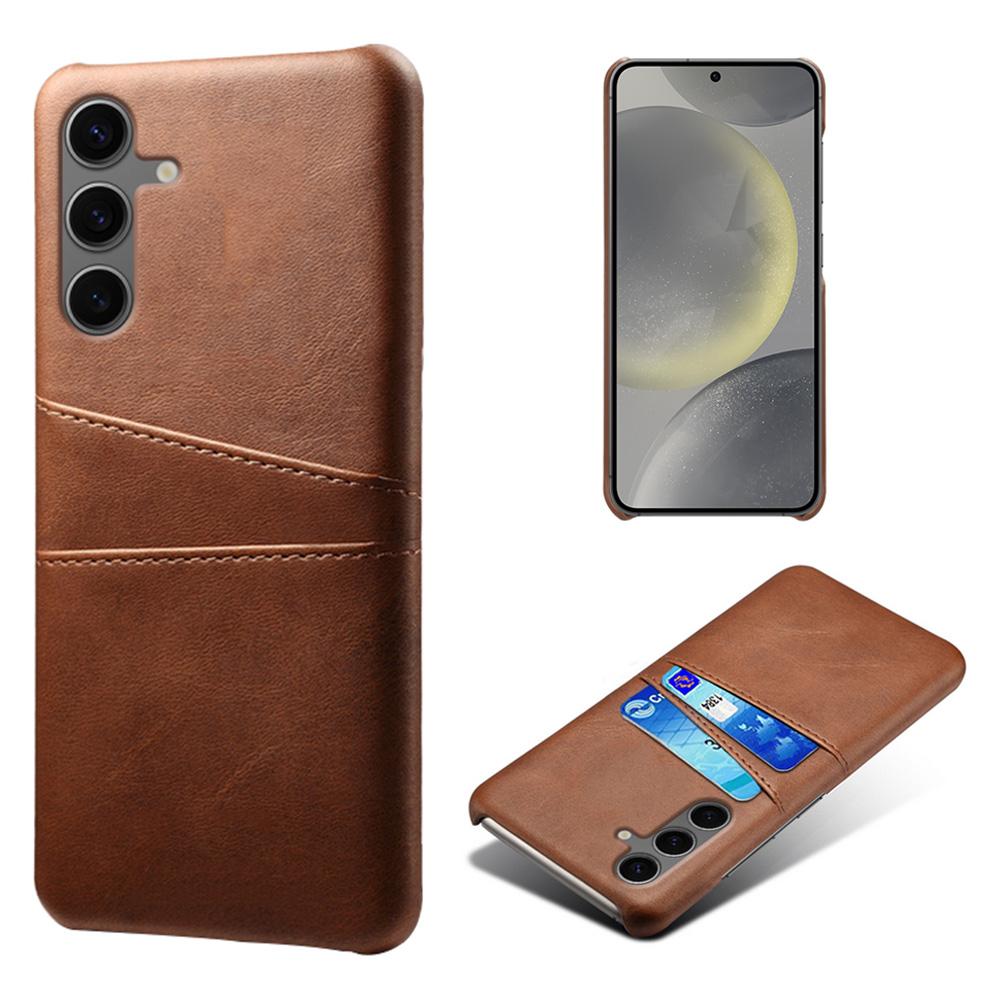 Für Samsung Galaxy S24 FE Hülle Duale Kartenfächer PU-Leder+Hartes PC Handyhülle