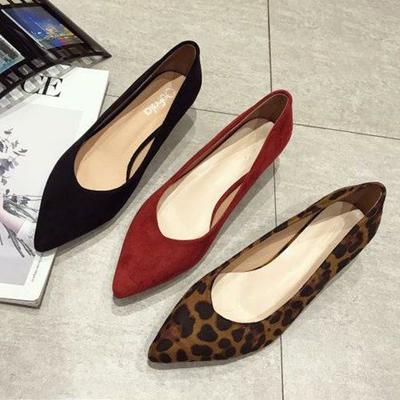 Fashion Office Lady Shoes Women Pumps Pointed Toe Elegant Ladies Low Heels 3cm Black Red Leopard Single Shoes D073