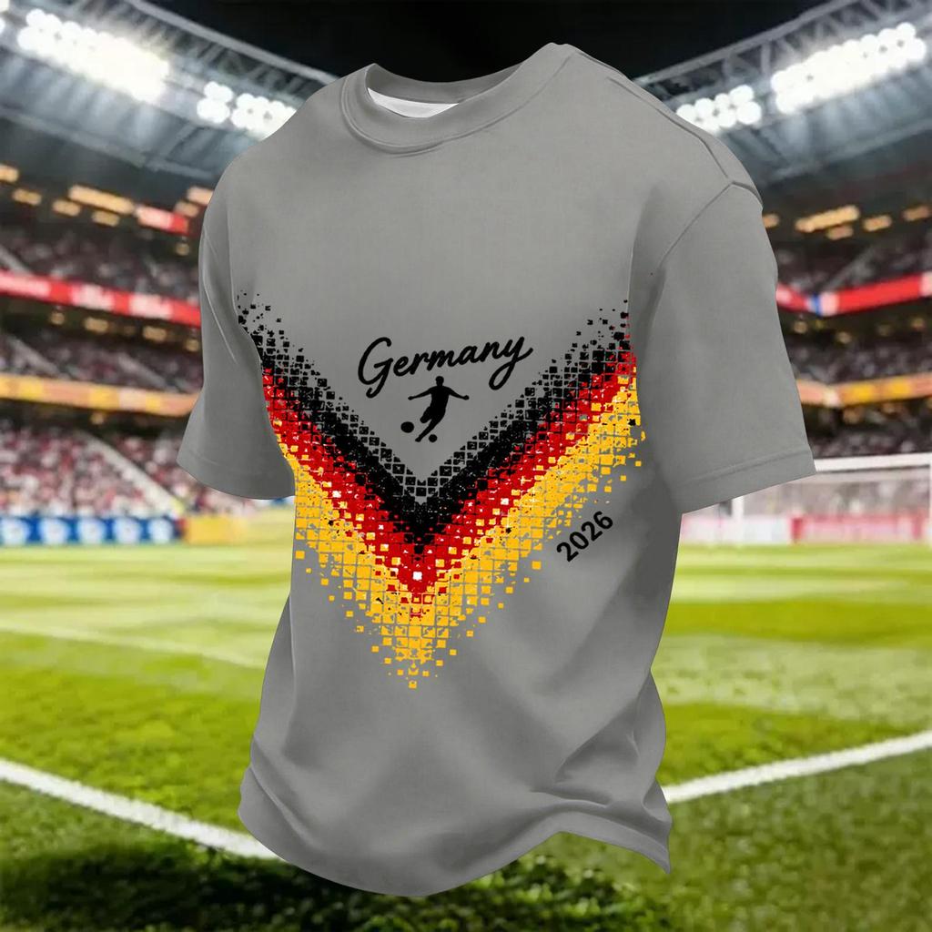 Men's Quick Dry Soccer Print T-Shirt Lightweight Mesh Breathable Athletic Tee