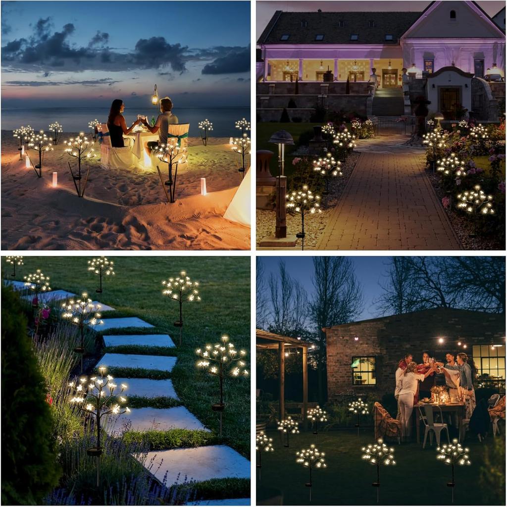 Solar Garden Lights Garden Decor, Solar Flowers Lights Outdoor Decorative,2Pack 40LED Solar Lights Outdoor Garden Waterproof for Outside