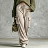 Relaxed Vintage Olive Green Drawstring Wide Leg Cargo Sweatpants