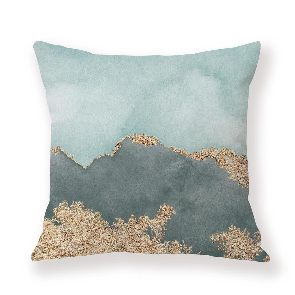Watercolor Ins Wind Flashing Plush Pillowcase Contrasting Color Creative Model Room Decoration Pillow Car Sofa