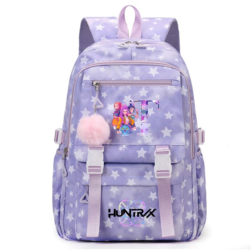 Cute 26 English Letters Printed Backpack for Teenager Student Girl Boy Bookbag Schoolbag Large Capacity Waterproof Travel Bag Gift Rucksak