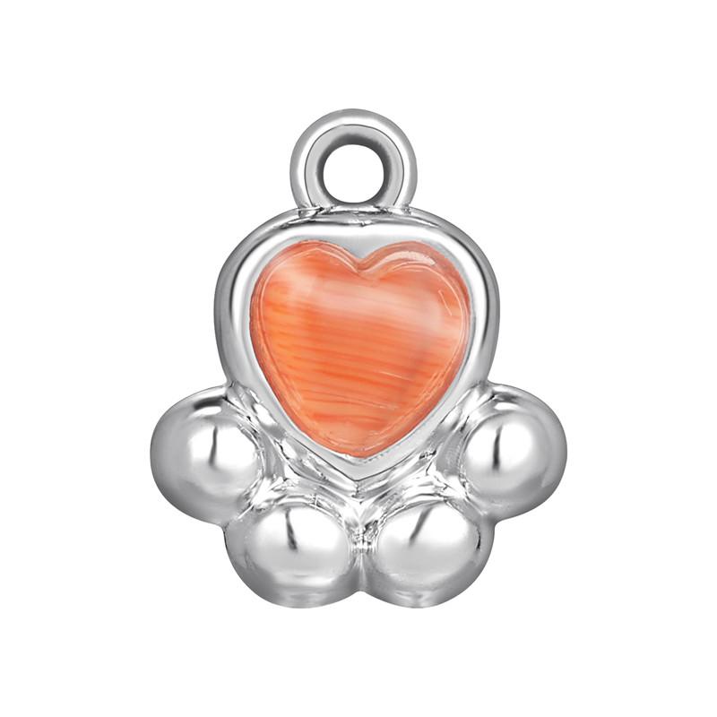 Colorful Crystal Heart Bow Knot Butterfly Sun Pendant Beads Stainless Steel Charms Earrings Necklace Woman Jewelry DIY Making