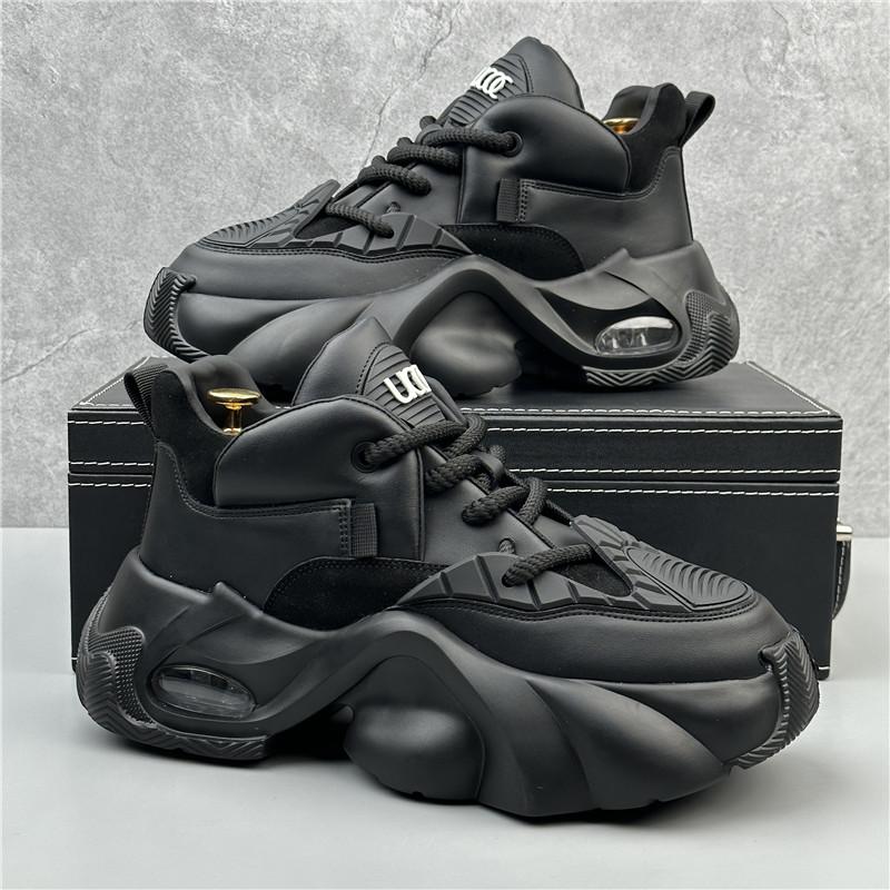 

Брендовые массивные мужские туфли, модная обувь для скейтбординга для мужчин, новые удобные туфли на шнуровке, вулканизированные туфли на платформе Zapatillas Hombre 38 чёрный