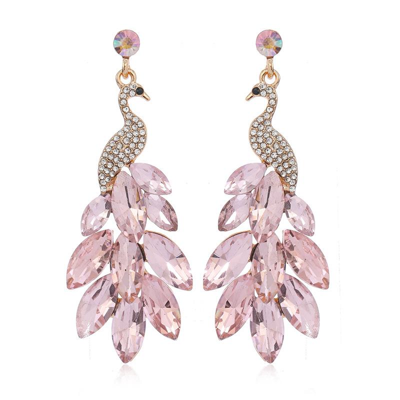 Exotic Peacock Dangle Earrings for Women Exquisite Shiny Zircon Earring Vintage Ethnic Ear Accessories Trendy Aesthetic Jewelry