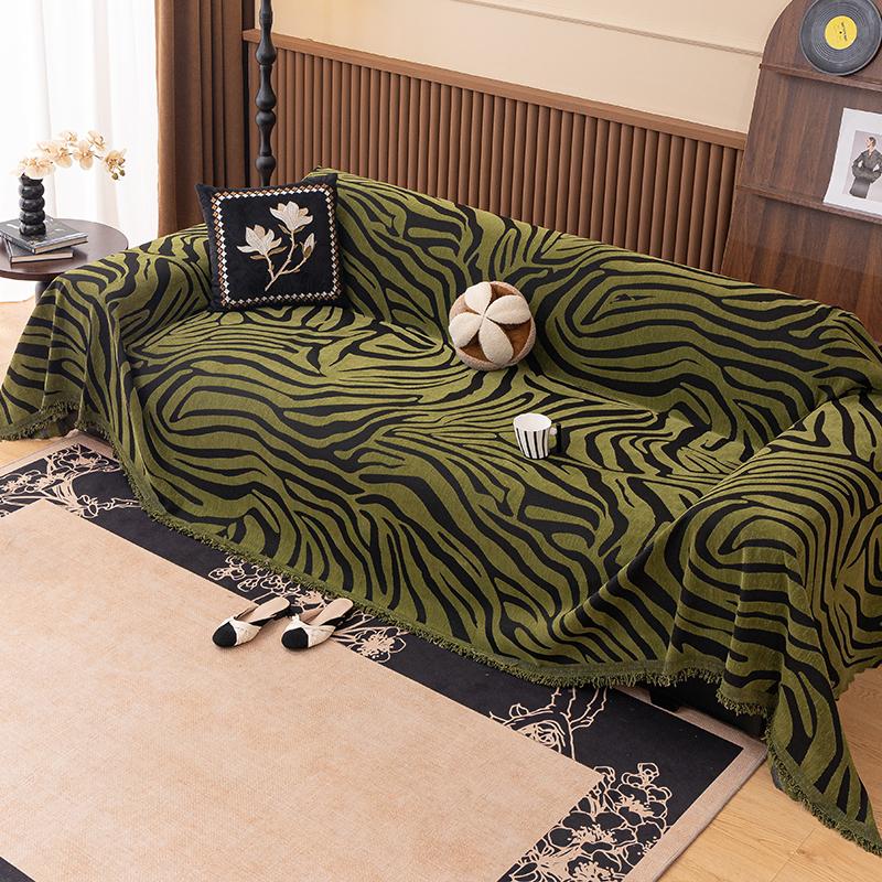 

Простой чехол-накидка на диван с линейным узором, двусторонний шенилловый чехол для дивана, полный комплект, чехол для 3-местного дивана, универсальный для четырех сезонов 180X130cm зелёный