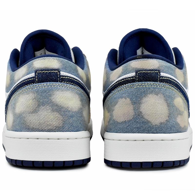 Jordan Air Jordan 1 Abrasion Resistant Low top Vintage Basketball Shoes Men's Brown Blue IH0648-141(Team96-)