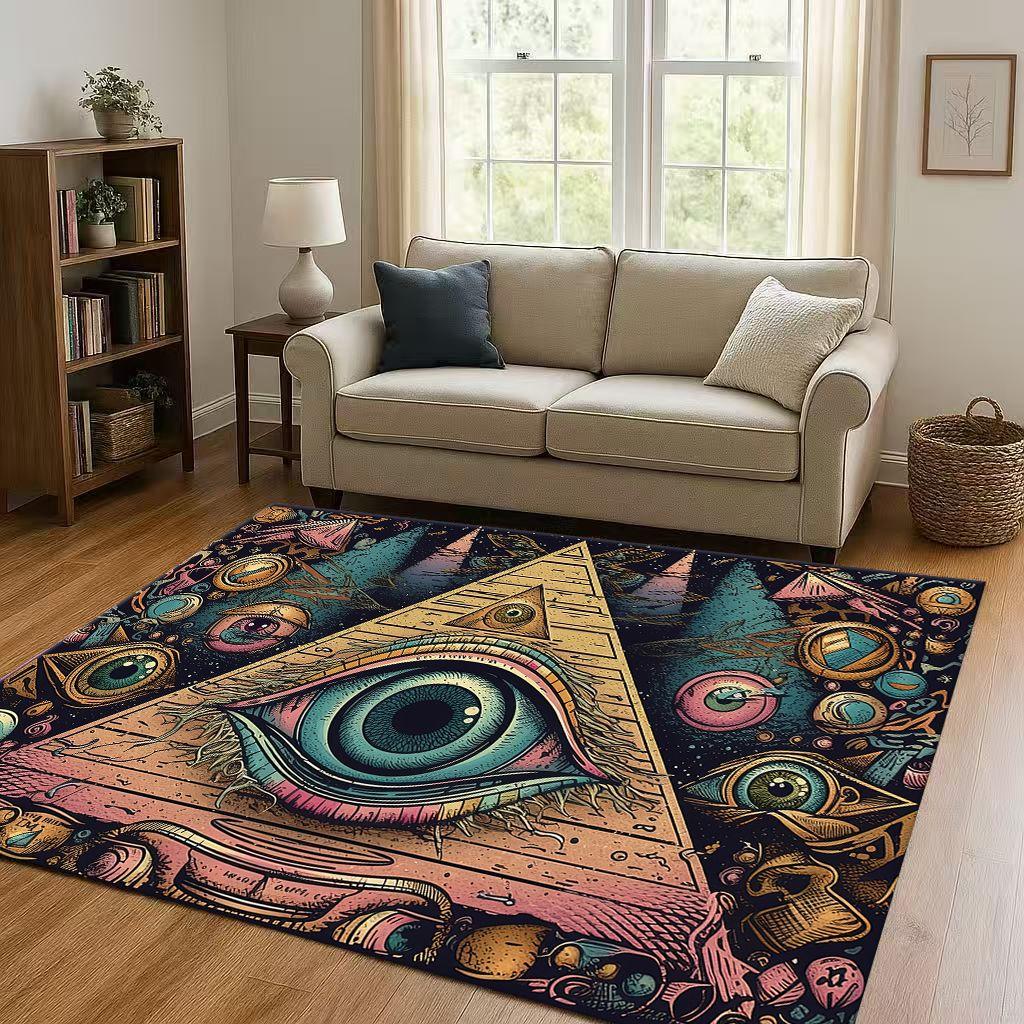 Symbol Oka Wszechwidzącego Wolnomularstwa Złe Oko Sztuka Dywanik do Salonu Antypoślizgowy Dywan do Sypialni Pokoju Zabaw Kanapy, Dekoracja Domu Wycieraczka