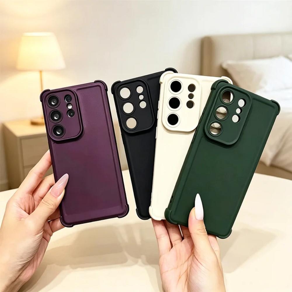 Shockproof Silicone Plain Phone Case For Samsung Galaxy S26 S25 S24 S23 Ultra Plus 23FE 22FE Note 20 Ultra 10 Plus Soft Cover