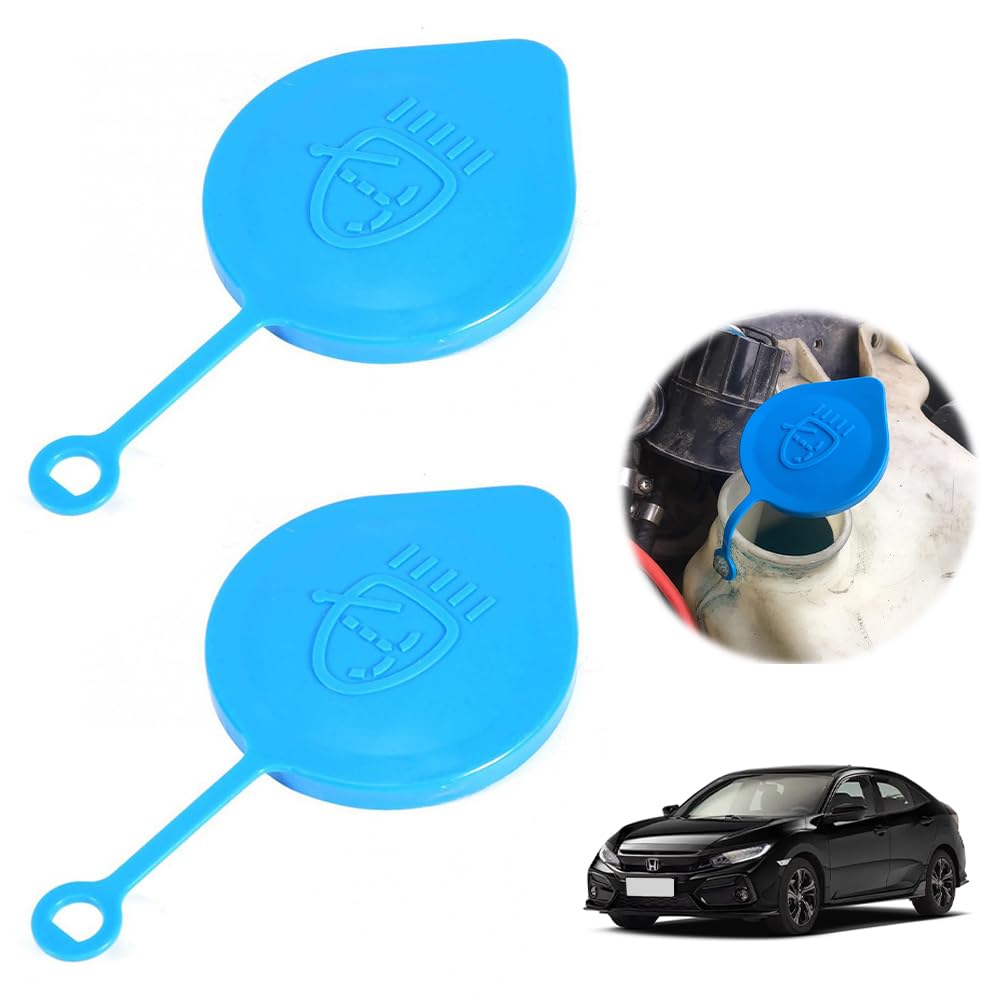 Plastic Car Washer Tank Washer Bottle Reservoir Tank Washer Fluid Caps Pack of 2 Caps, Caps, (Blue),