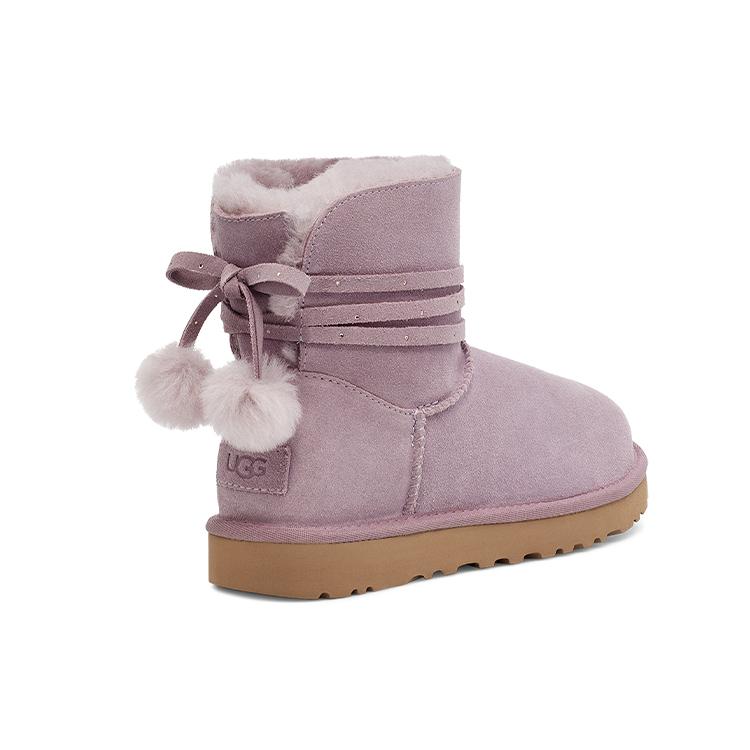 UGG Mini Bailey Bow Pom 'Taupe Purple' Women's 1125382-SHAD