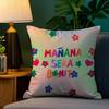 Cartoon Manana Sera K-Karol G Pillow Case Sofa Living Room Bedroom Double-Sided Printing Square Cushion Nap Time Pillow Case