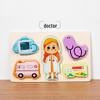 3D Geometric Character Profession Wooden Puzzle: Interactive Educational Cognitive Toy for Early Learning
