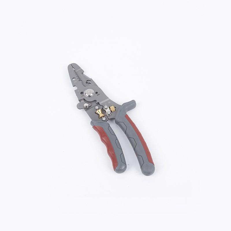 Adjustable Multifunctional Wire Stripper & Cutter with Crimping Pliers and Bent Handle