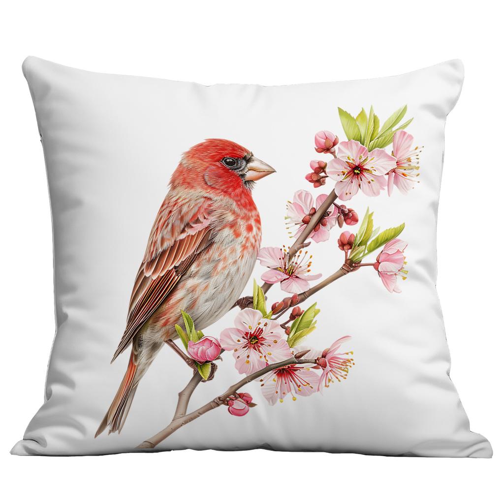 New Spring Flower and Bird Print Pillowcase Home Living Room Sofa Cushion Pillowcase