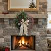 Outdoor Yard Decoration Set 40x45cm Christmas Swag Wreath Vintage Wood Fall Garland Red Wagon Wheel Garlands for Holiday Party