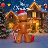 7.87FT Inflatable Gingerbread Man Christmas Home Decoration LED Xmas Yard Party Ornament Candy Cane Festive Gift Toy Supplies