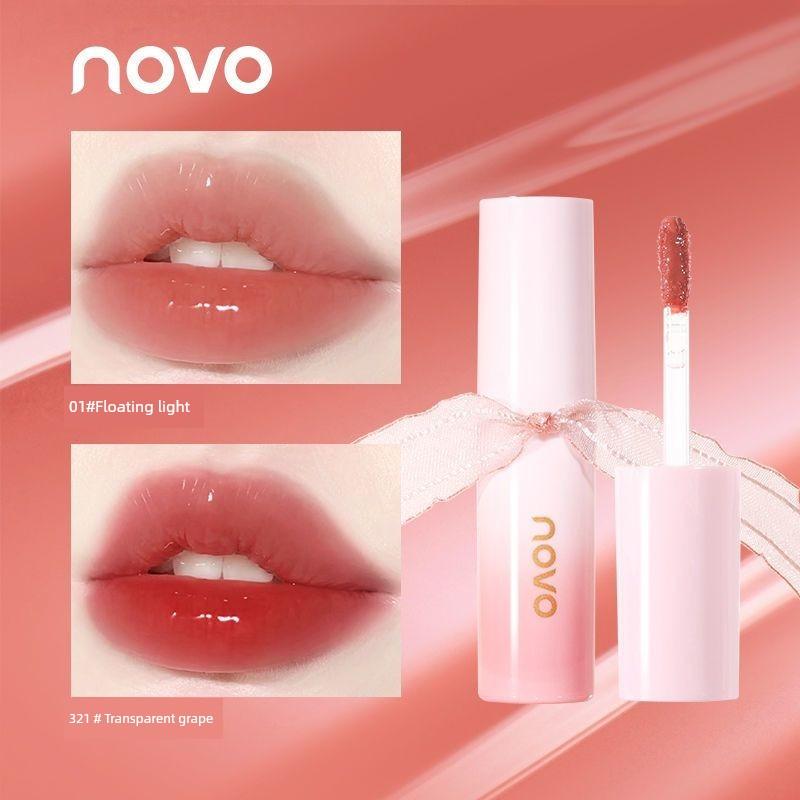 Novo Pure Desire Mirror Water Gloss Lip Glaze Nude Color Lipstick Low Saturation Non-Fading Non-Stick Cup Lip Gloss Affordable for Students