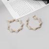 European Geometric Spiral Pearl Ear Cuff: Exaggerated Versatile Circle Earrings for Women