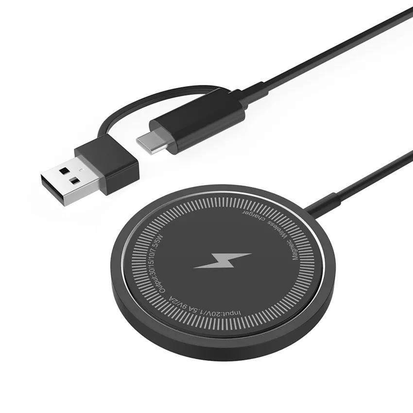 iPhone 15 13 12 14 11 Pro Max XS XR Samsung Tip C Hızlı Şarj Kablosu Telefon Aksesuarları İçin USB C 20W Manyetik Kablosuz Şarj Cihazı