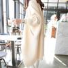 Autumn and Winter  Women's Sweater Cardigan Jacket Medium Long Loose Casual with Bat Sleeves Irregular Design