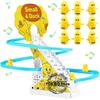 Baby Toys Electric Duck Track Slide Toys Boys Girls Electric Climbing Stairs Toy LED Lights Musical Slide Toys for Children Kids