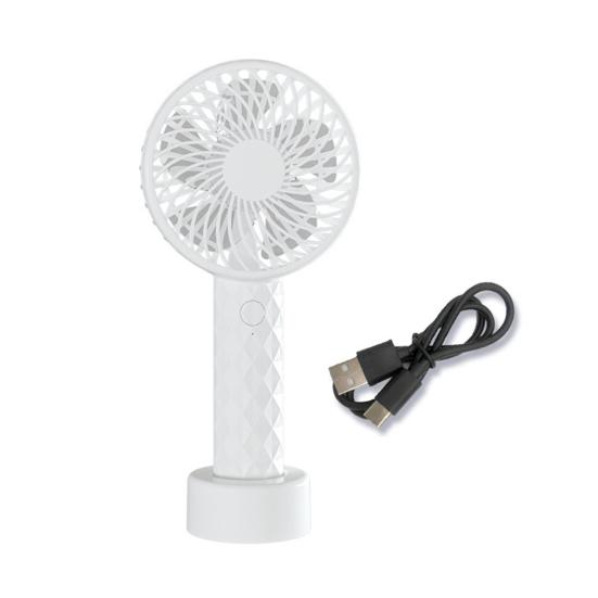 Portable Desk Fan with Base 3 Speed Adjustable Summer Handheld Cooling Fan USB Rechargeable Quiet Travel Office Outdoor Personal Fan