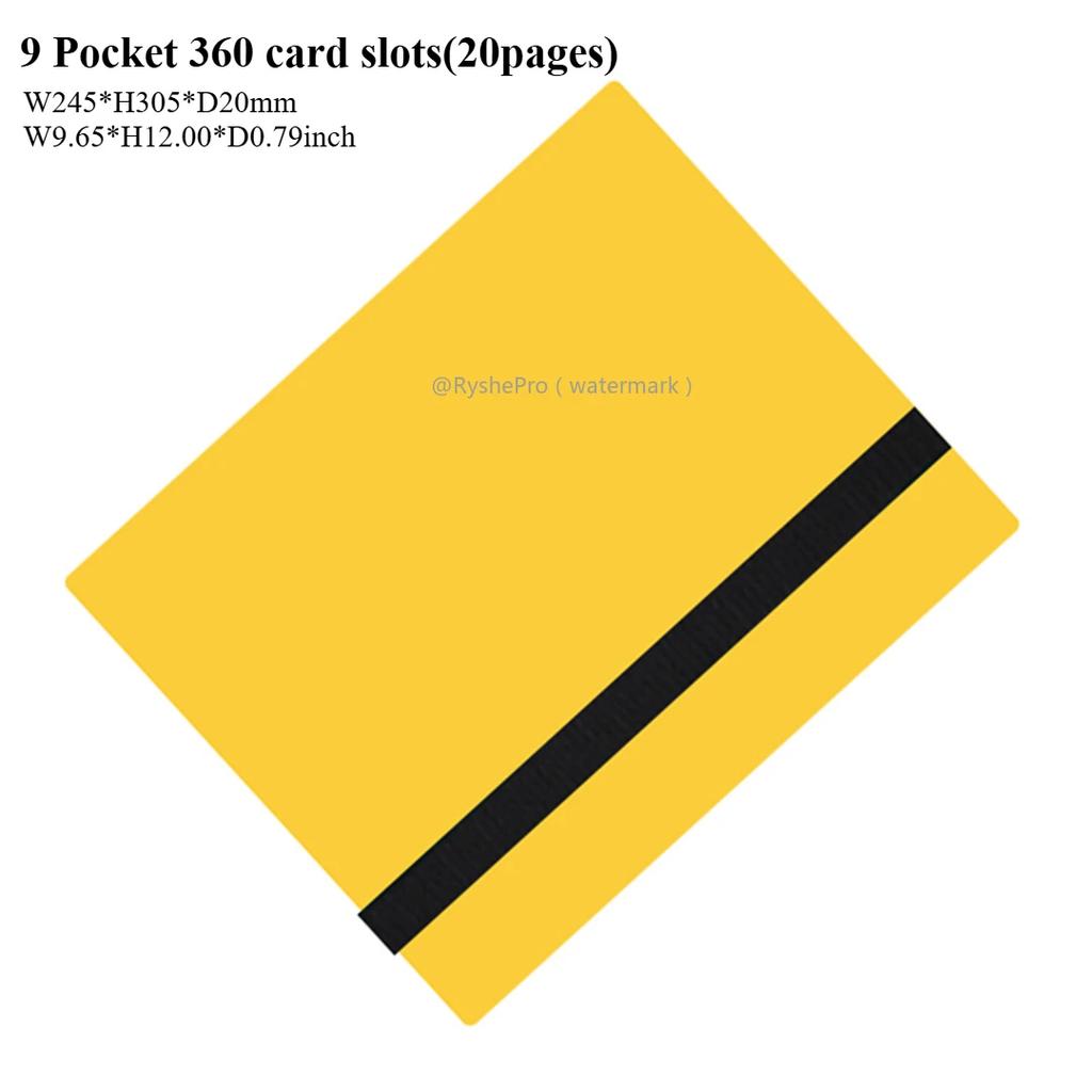 Desky na karty s 9 kapsami Album na sběratelské karty Displayové desky 360 Kapsy s bočním vkládáním Držák pro TCG Yugioh MTG Kniha herních karet