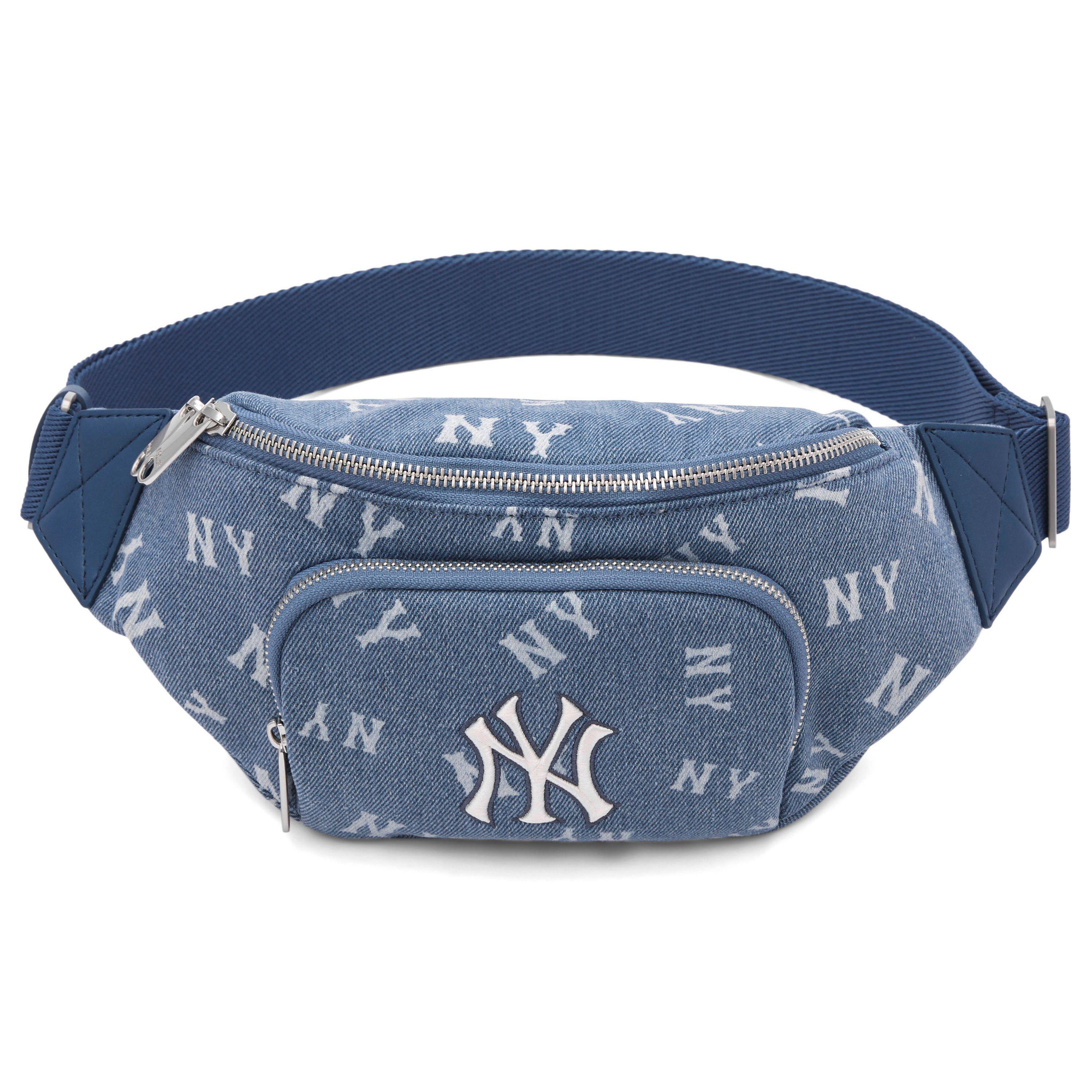 

MLB 24FW Floral Series New York Yankees Denim Blue All Over NY Embroidered Letter Polyester Shoulder Bag Crossbody Waist Bag 3AHSM034N-50INS Blue