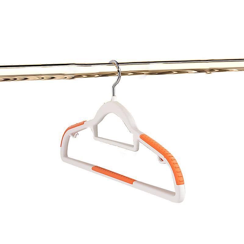 1PC Coat Hanger Clothing Store Household Traceless Coat Hanger Household Flocking Plastic Non-slip Hanger Velvet Magic Hanger