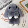 Niedliche flauschige Pompons aus Kaninchenfell Kettentasche Damen Cartoon Hase Umhängetasche Flauschiger Hase Schulterplüschrucksack Mädchen Geburtstagsgeschenke