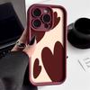 A Brown Heart-Shaped Pattern Phone Case For iPhone 17 16 Pro Max 11 13 12 14 15 8 7 Plus XS XR X 16E 17E Shockproof Soft Cover