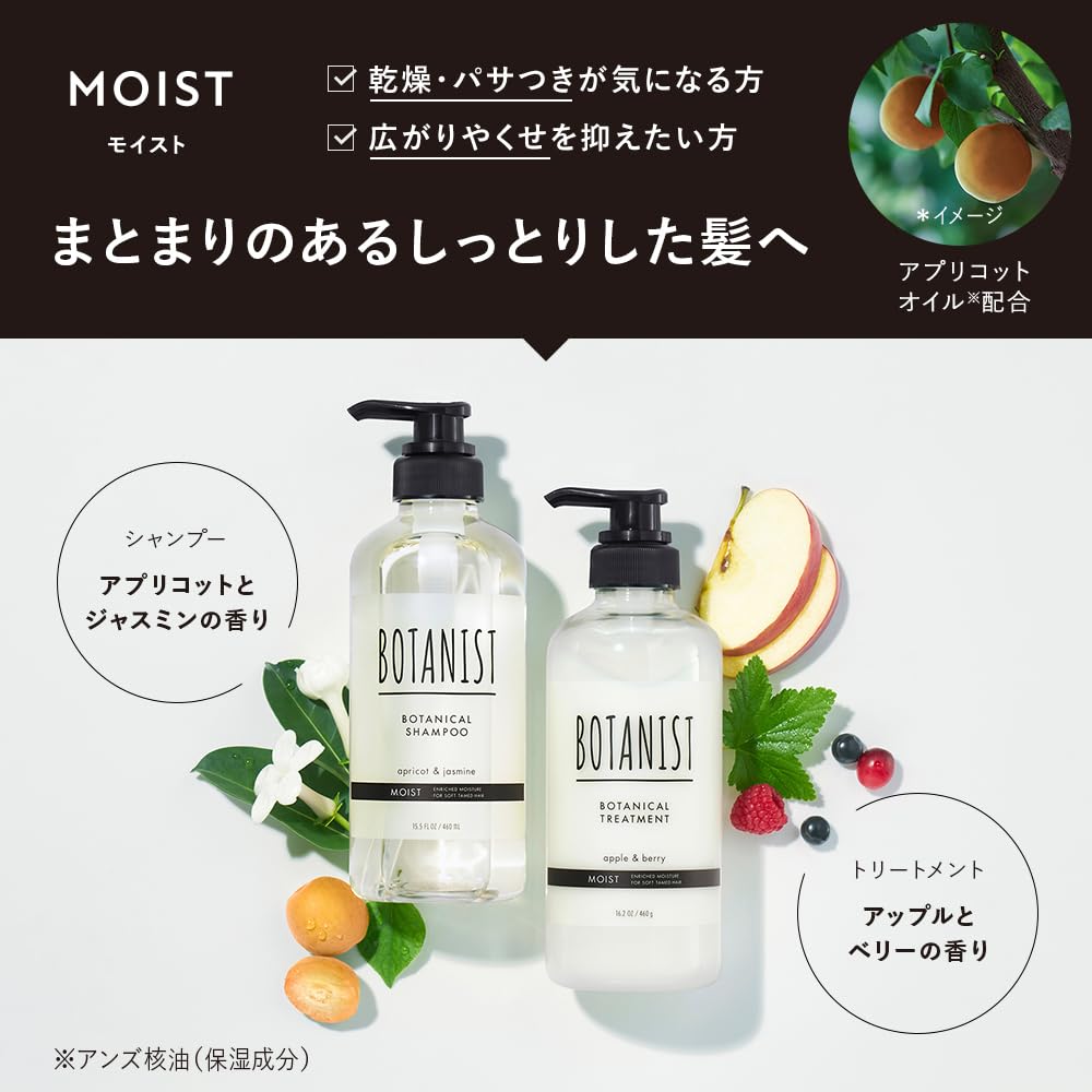 BOTANIST and Body Soap Set X Deep Shampoo, Treatment, 3-Piece (Moist Moist)