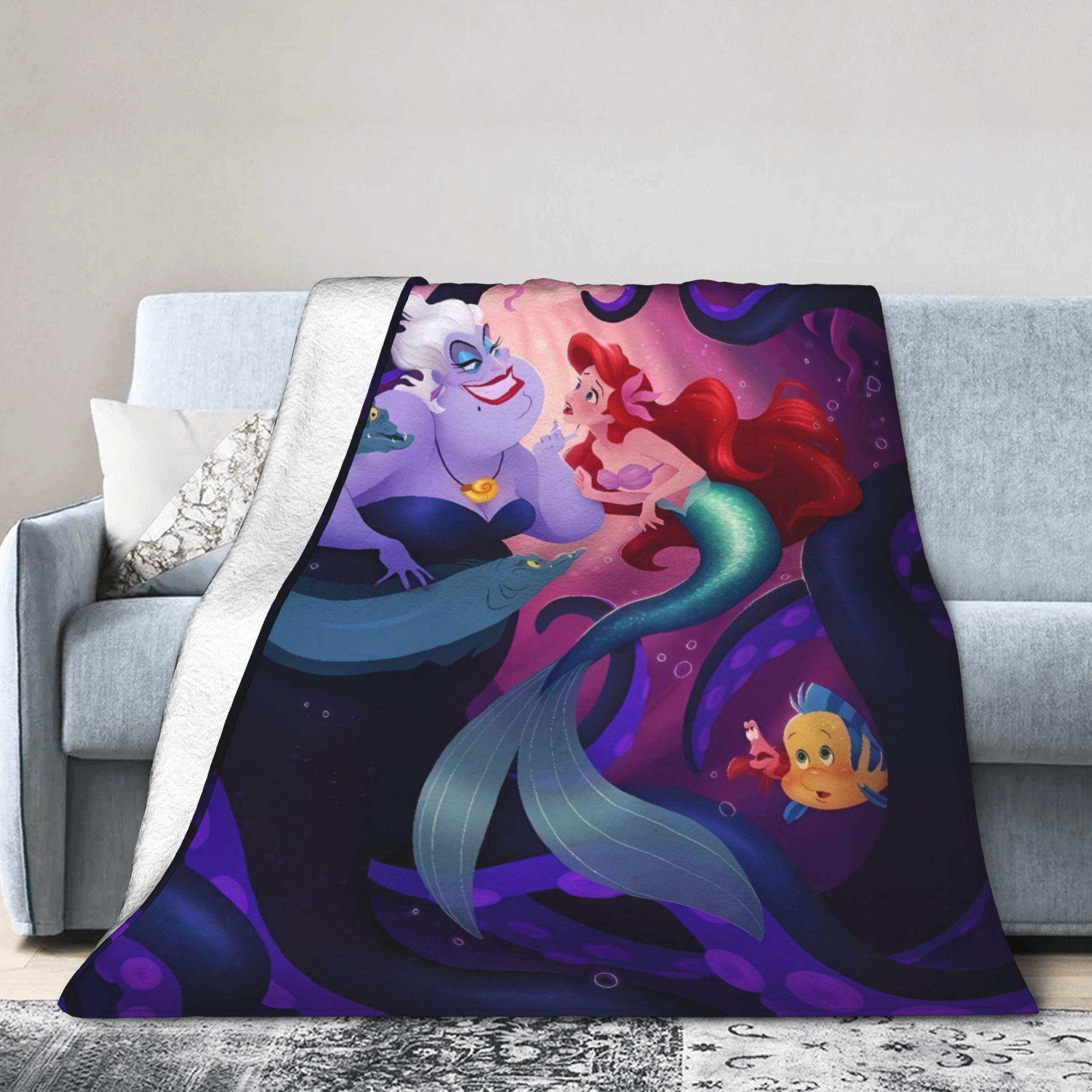 Sea Witch Ursula Blanket Quality Super Warm The Little Mermaid Throw Blanket Spring Children Couch Bed Novelty Bedspread 130x150cm