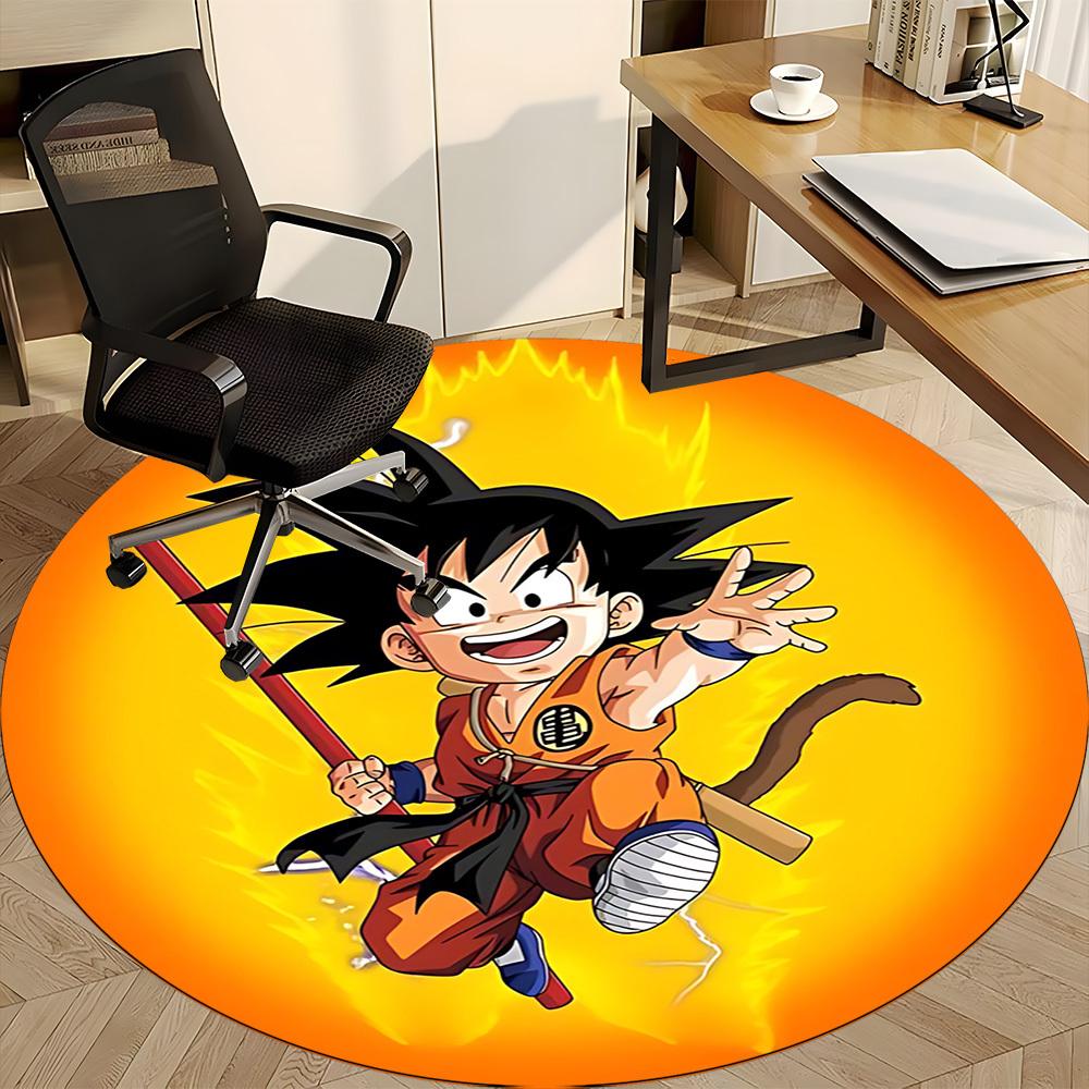 1pcGoku Saiyan Office Round Area Rug, Indoor Mat Suitable For Office,Bedroom Living Room Home Decor, Room Deco a0928165
