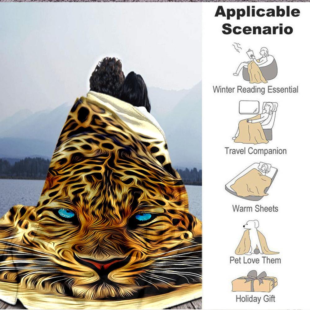 1pc Tiger Print Blanket Lightweight Blanket Throw Blanket For Sofa, Bed, Travel, Camping, Livingroom, Office, Couch, Chair Yy251010074