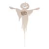 3 Pcs Halloween Cupcake Toppers Spooky Pumpkin Ghost Wooden Cupcake Pick for Halloween Theme Baby Shower Birthday Party Cake Decoration